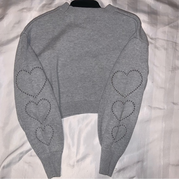 NWT NYC MADDEN BLING HEART SWEATER SMALL - Picture 3 of 7
